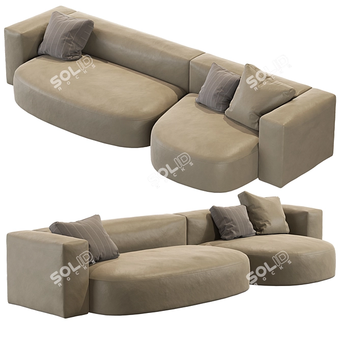 Elegant Litos Sofa, Designed by Studio Sebastian Herkner 3D model image 2