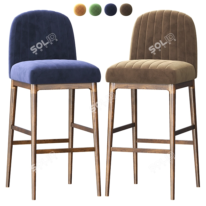 Modern Parigi Bar Stool 038 SG 3D model image 2