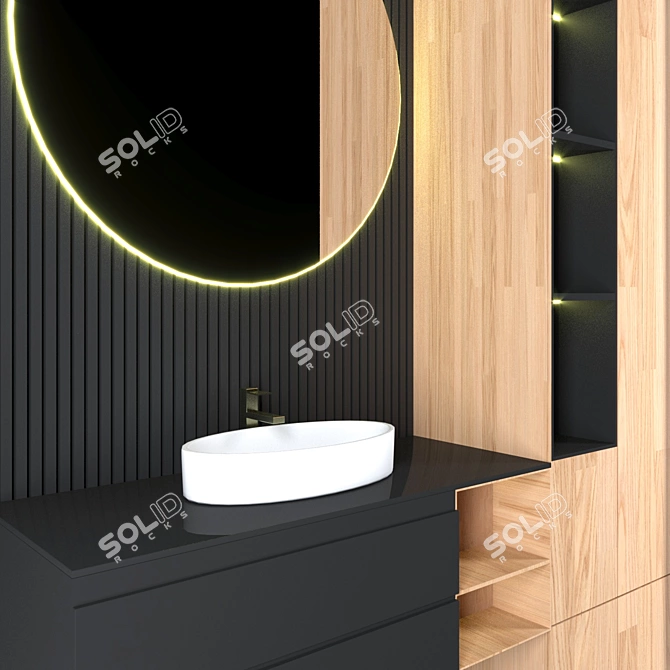 Modern Bathroom Furniture Set 3D model image 2