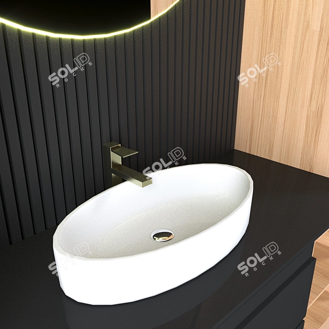 Modern Bathroom Furniture Set 3D model image 3