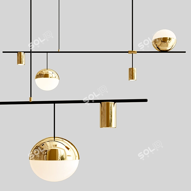 Geometric Ambient Pendant Light 3D model image 1