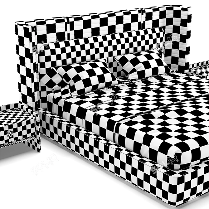 MezzoCollection Bed PERRY: Sleek and Stylish Comfort 3D model image 4