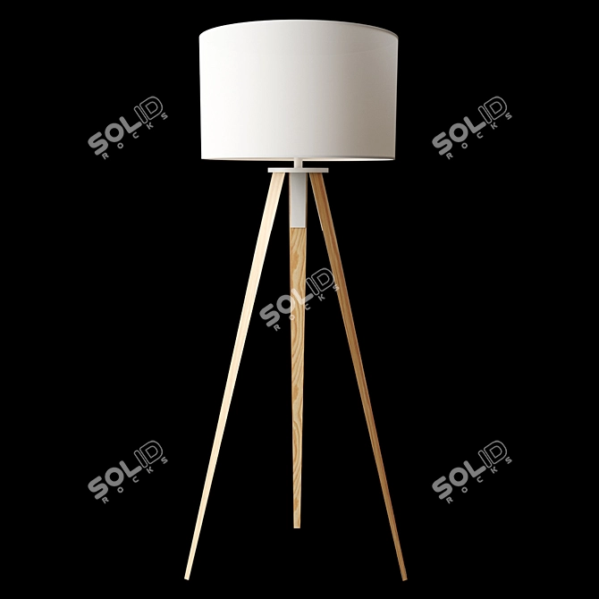 Forma Floor Lamp: White Wooden Legs 3D model image 1