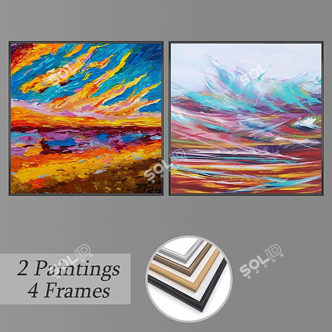 Modern Wall Art Set: No 3038 3D model image 1