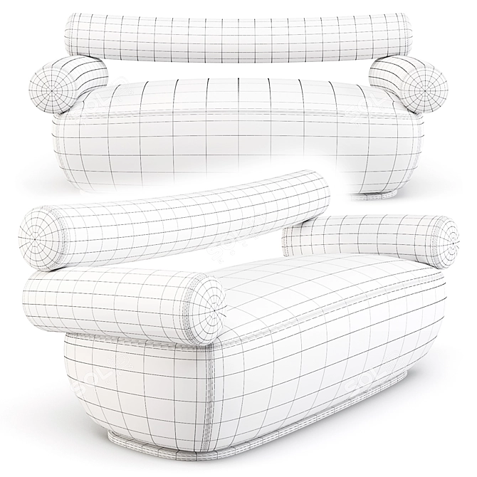 Labofa Mallow 2-Seater: Modern Soft Seating 3D model image 3