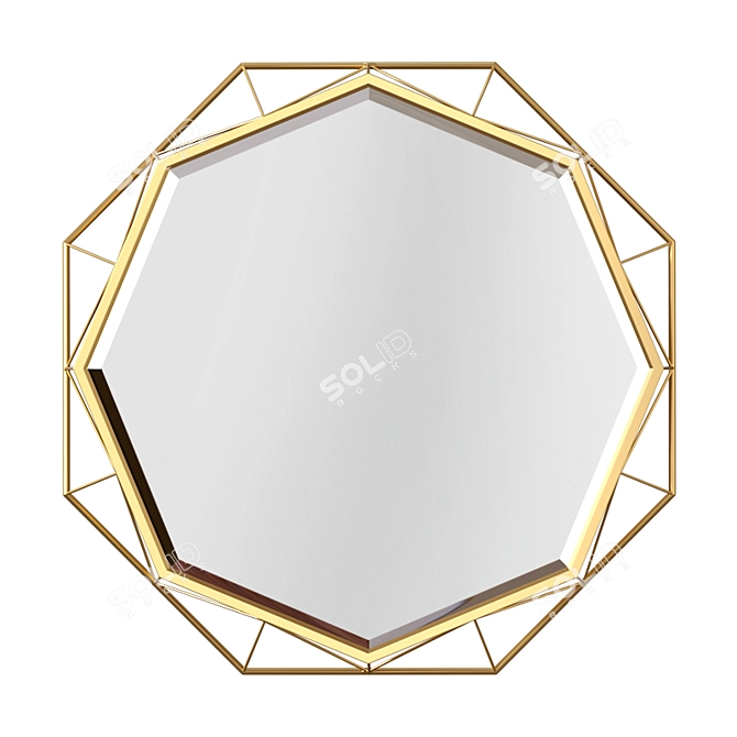 Elegant Octagonal Mirror 3D model image 1