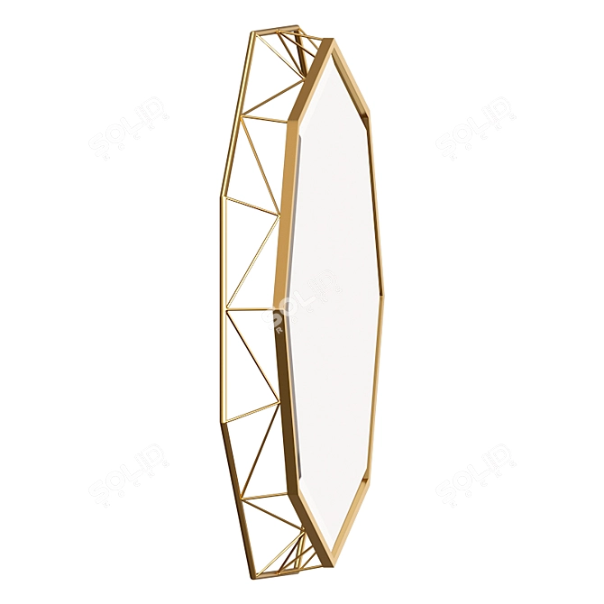 Elegant Octagonal Mirror 3D model image 2