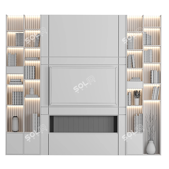 Versatile Modular TV Wall: High-Quality Renders 3D model image 4