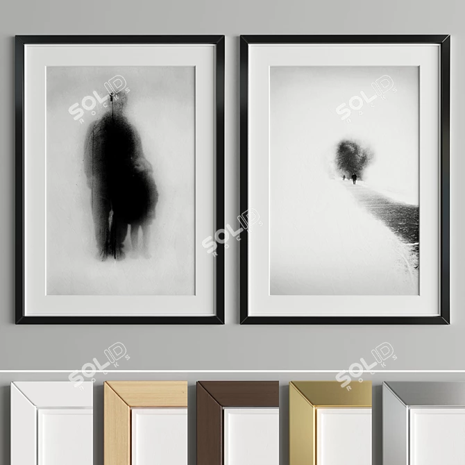 Elegant Art Frame Set 3D model image 3