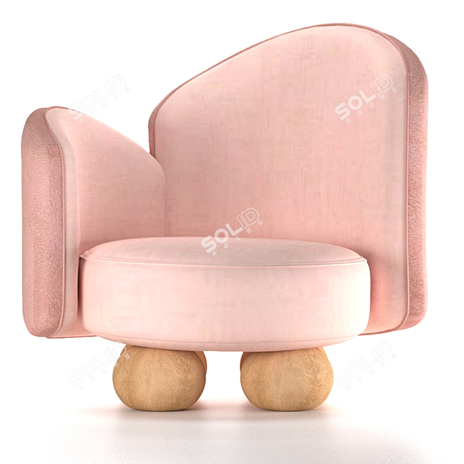 Cozy Embrace Armchair 3D model image 1