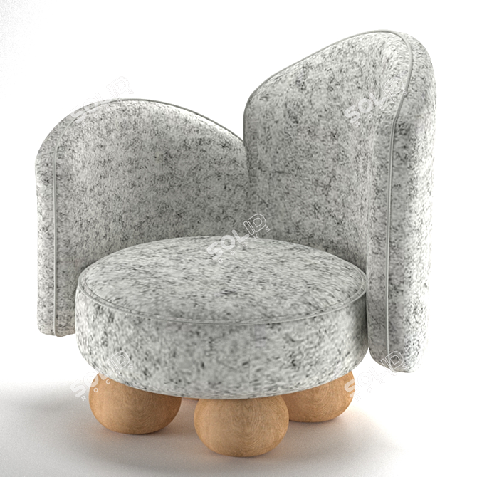 Cozy Embrace Armchair 3D model image 4