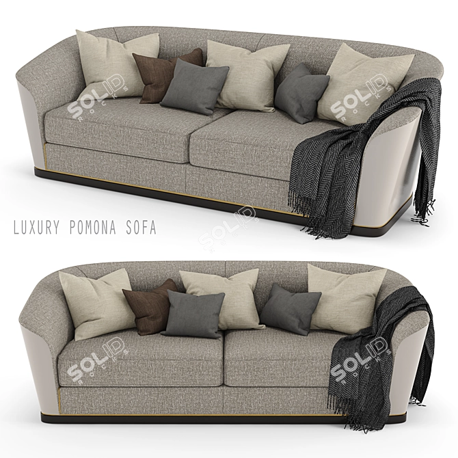 Elegance Defined: Pomona Sloping Armrest Luxury Sofa 3D model image 1