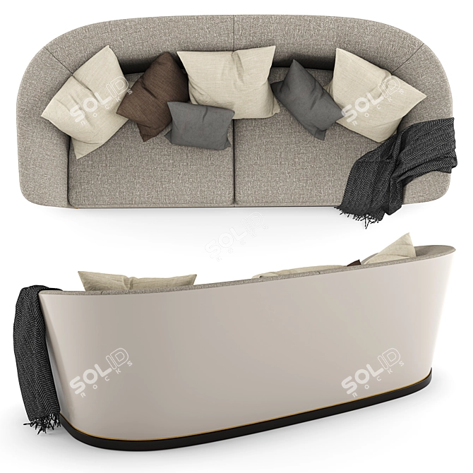 Elegance Defined: Pomona Sloping Armrest Luxury Sofa 3D model image 2