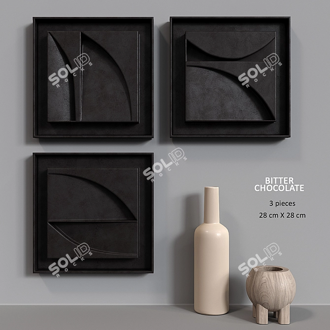 Elegant Chocolate Decor Set 3D model image 1