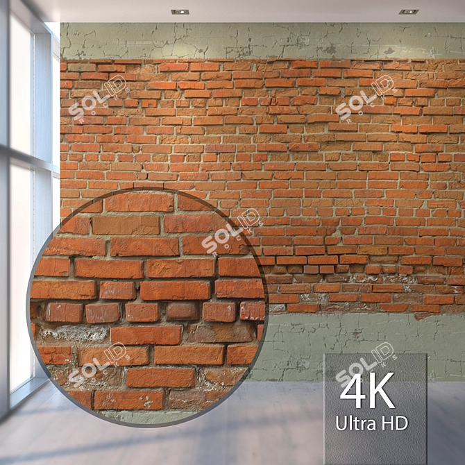 Seamless Brick Wall Texture 3D model image 1