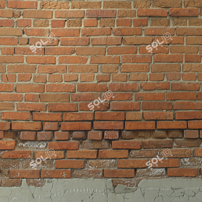 Seamless Brick Wall Texture 3D model image 4