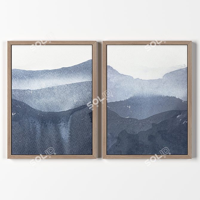 Artistic Flair: 2 Elegant Frames 3D model image 1