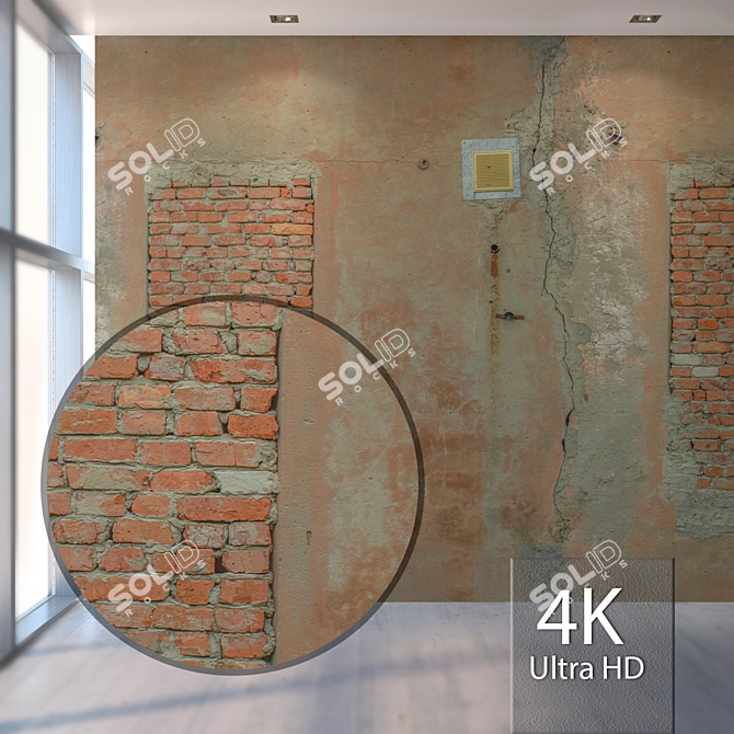 Seamless Old Brick Wall 1001 3D model image 1