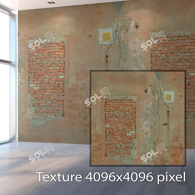 Seamless Old Brick Wall 1001 3D model image 2