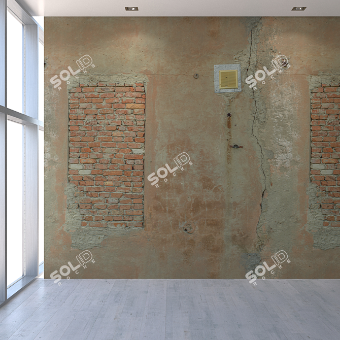 Seamless Old Brick Wall 1001 3D model image 5