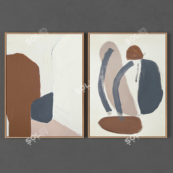 Modern Art Frame Set 3D model image 1