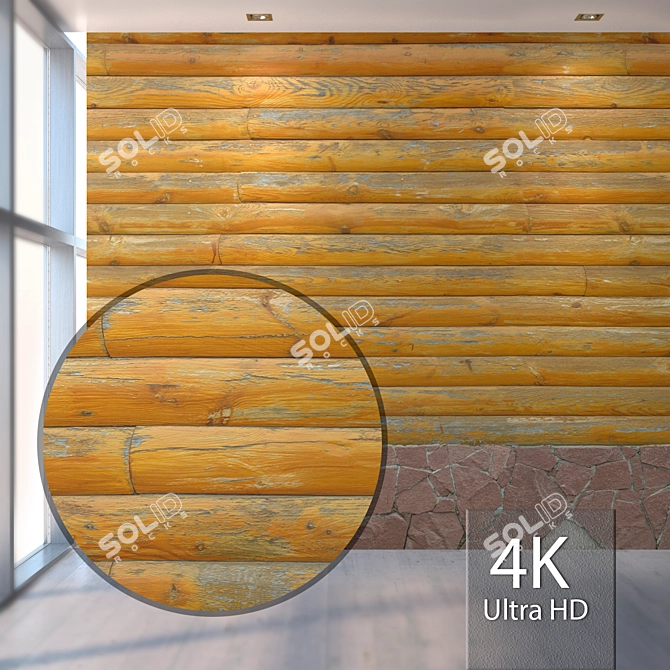 Seamless Wooden Wall Texture 3D model image 1