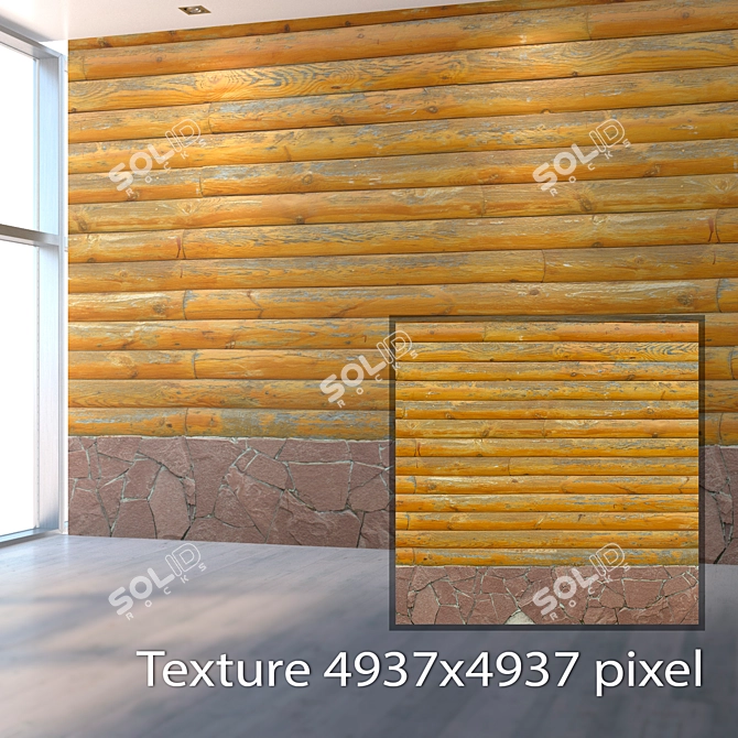 Seamless Wooden Wall Texture 3D model image 2