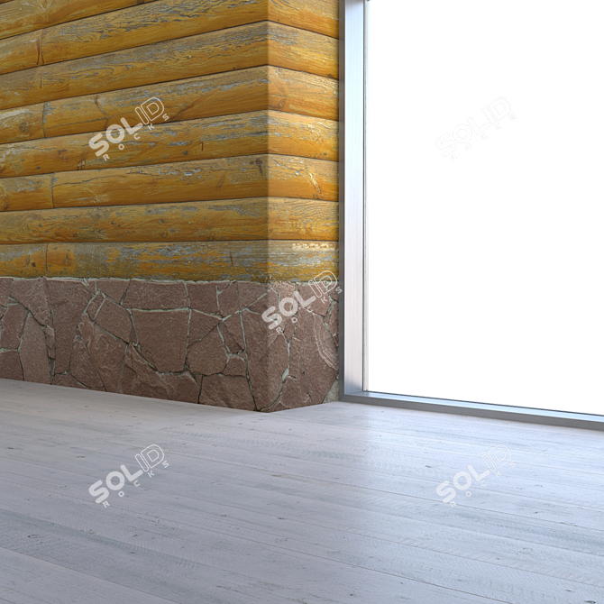 Seamless Wooden Wall Texture 3D model image 3