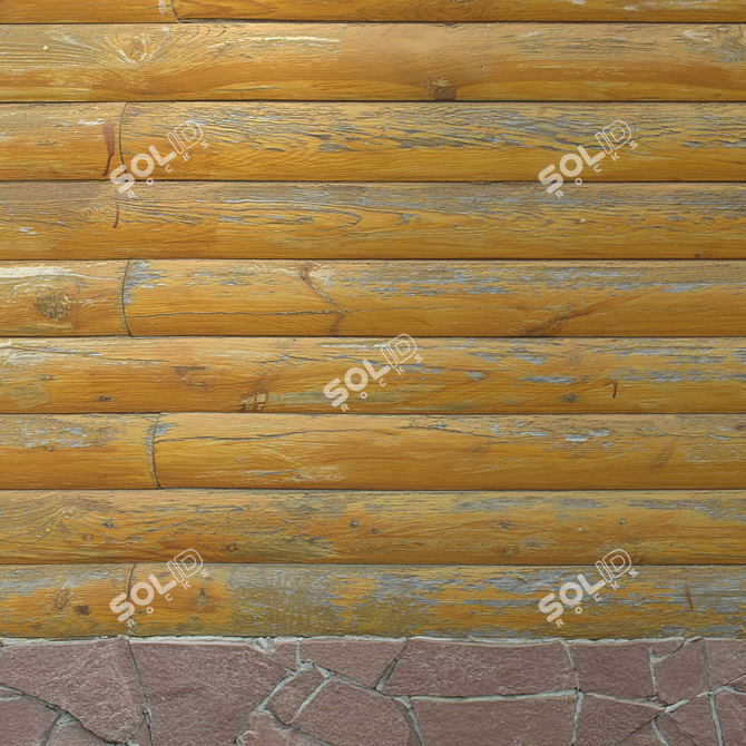 Seamless Wooden Wall Texture 3D model image 4