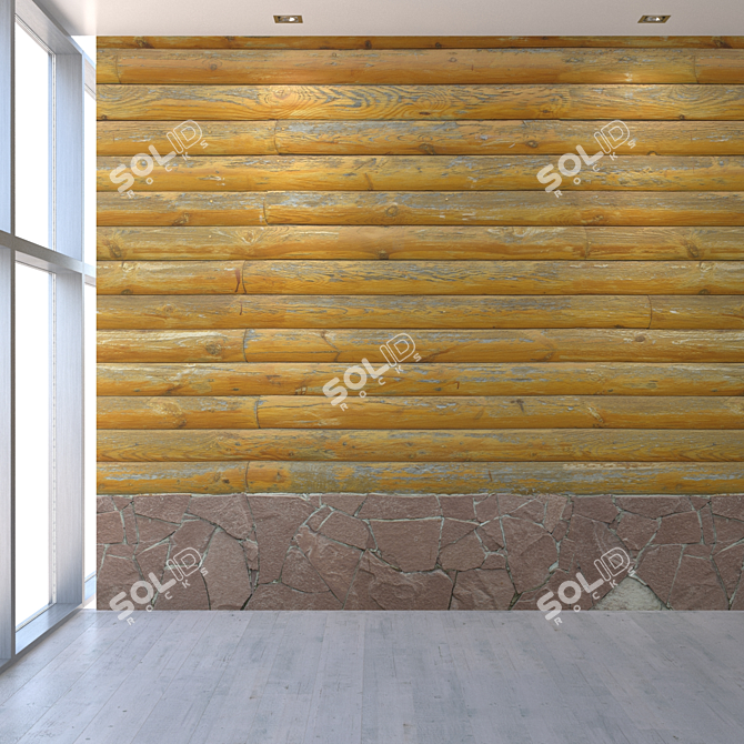 Seamless Wooden Wall Texture 3D model image 5