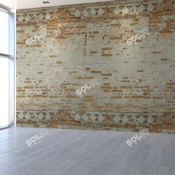 Title: High-Resolution Seamless Brick Wall 3D model image 5