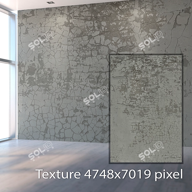 Seamless Old Plaster Texture 3D model image 2