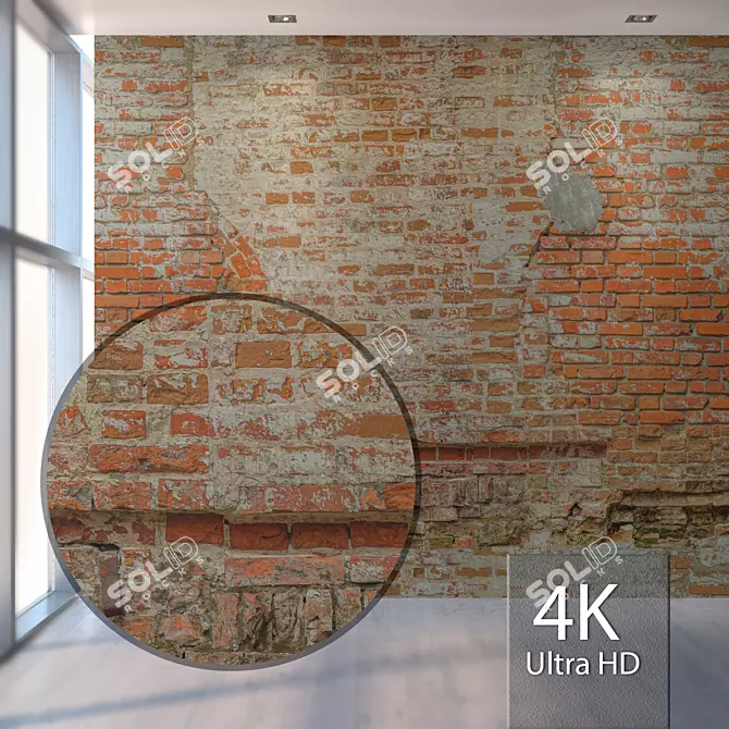 Authentic Brick Texture for Close-Up Detail 3D model image 1