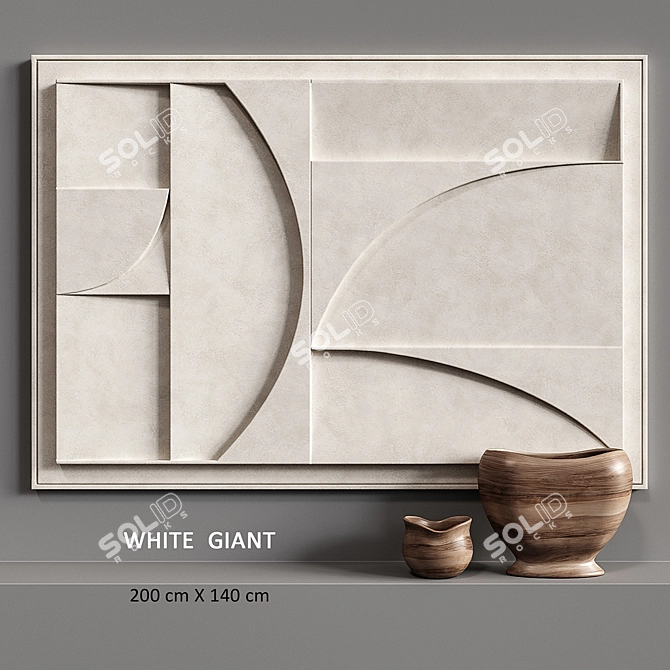 White Giant - Large Wall Art Set 3D model image 1