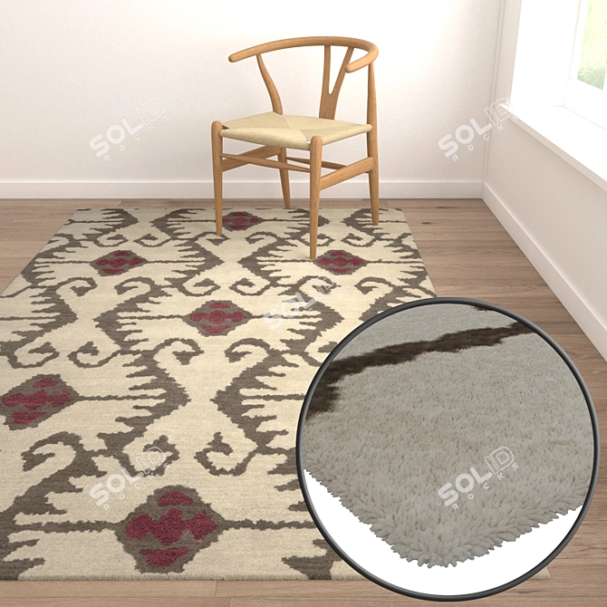 Luxury Rug Set: High-Quality Textures 3D model image 5