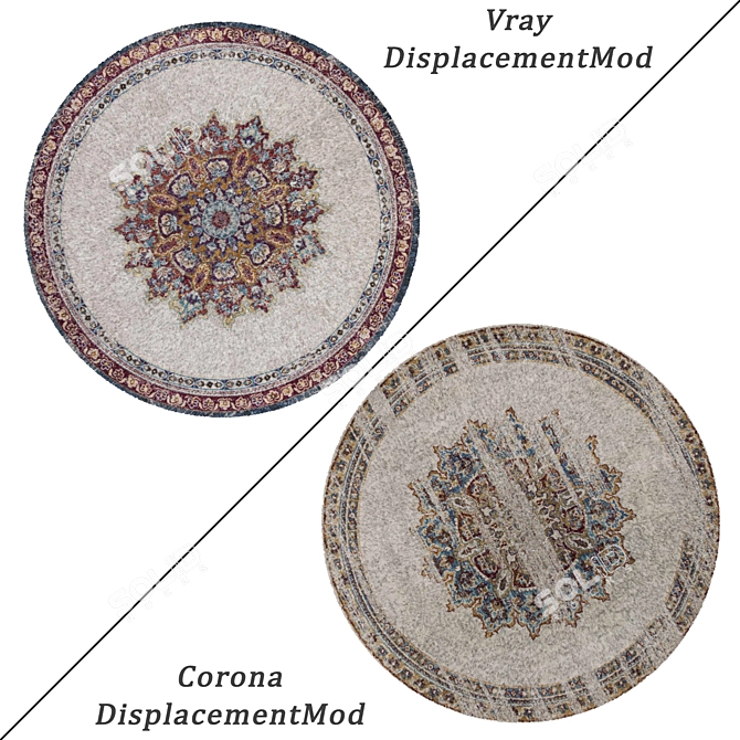 Versatile Round Rug Set 3D model image 2