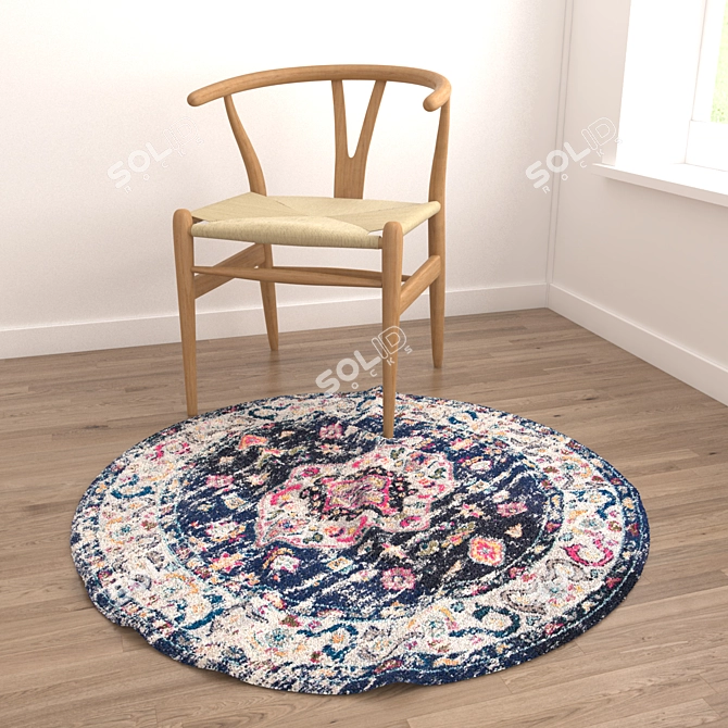 Versatile Round Carpets Set 3D model image 4