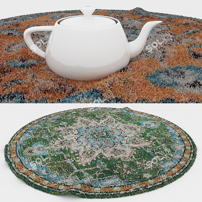 Round Carpets Set: Versatile and Detailed 3D model image 3