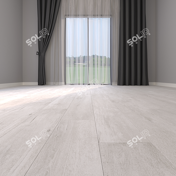 Premium White Parquet Flooring 3D model image 2