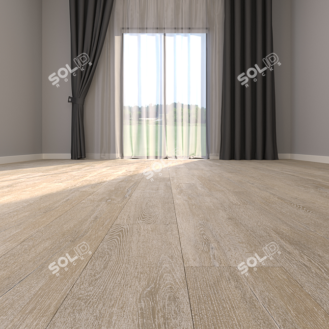 Taupe Parquet Floor: Peronda Lenk 15x90 3D model image 2