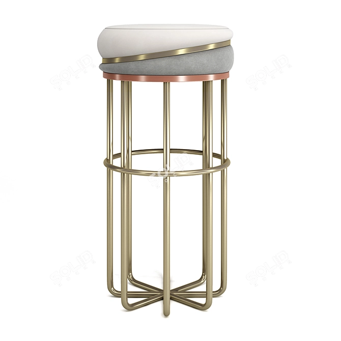 Elegant Obsidian Bar Stool: Modern Design 3D model image 1