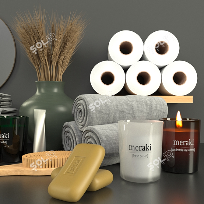 Luxurious Bath Essentials Set 3D model image 4