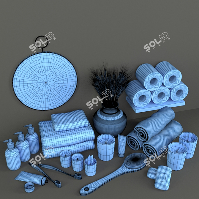 Luxurious Bath Essentials Set 3D model image 5