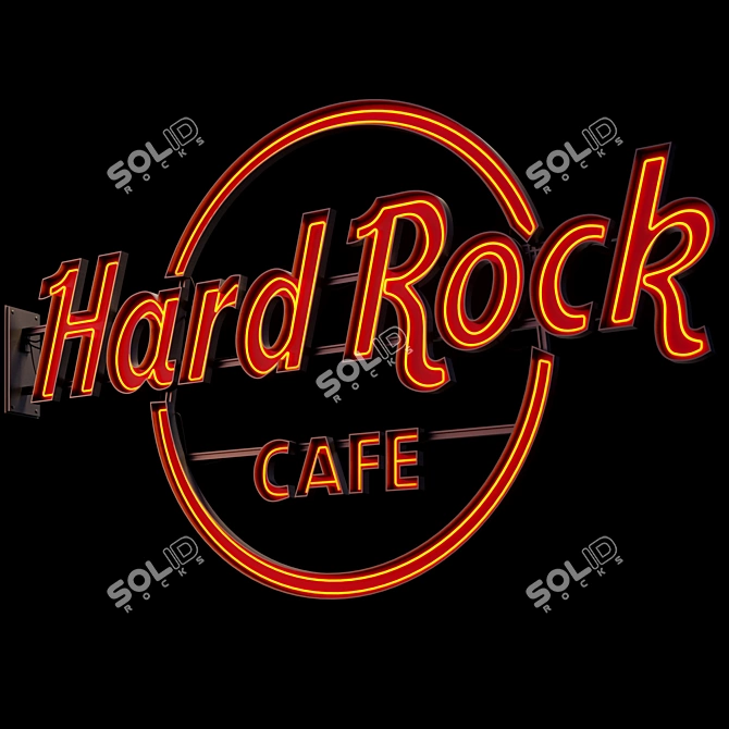 Rockin' Neon Sign: Hard Rock Cafe 3D model image 2