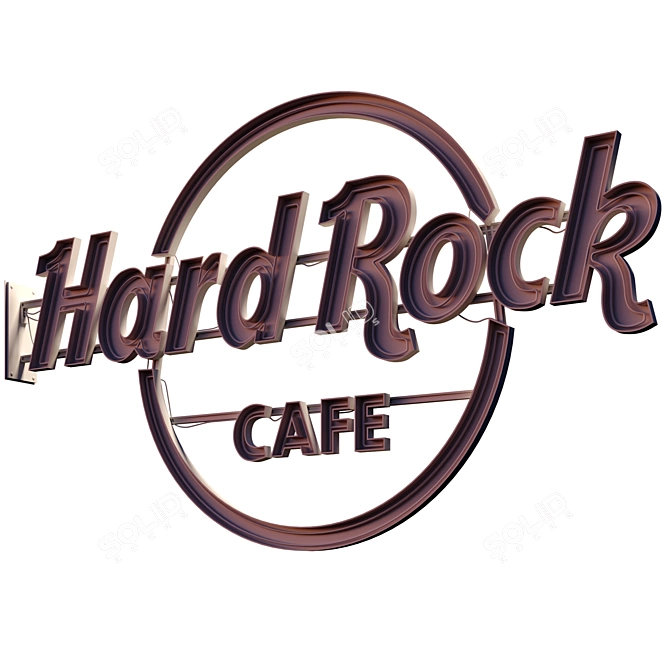 Rockin' Neon Sign: Hard Rock Cafe 3D model image 3
