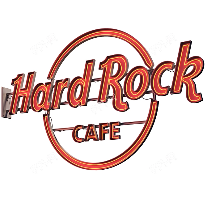Rockin' Neon Sign: Hard Rock Cafe 3D model image 5