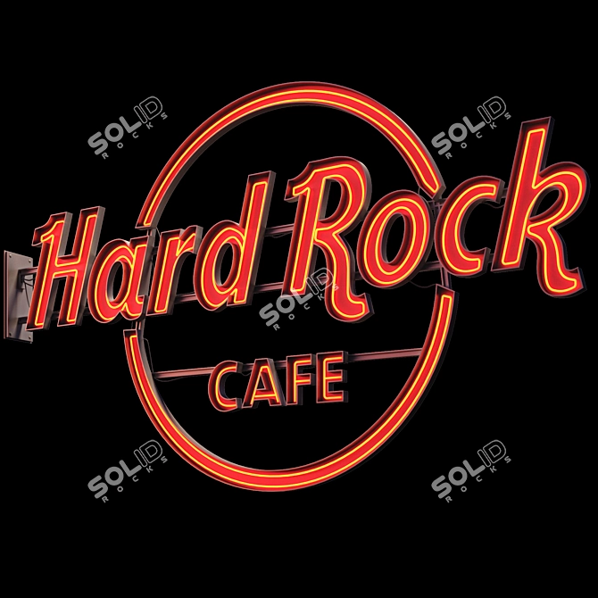 Rockin' Neon Sign: Hard Rock Cafe 3D model image 6