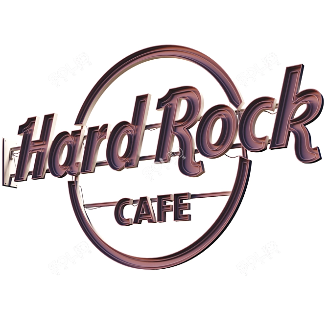 Rockin' Neon Sign: Hard Rock Cafe 3D model image 7
