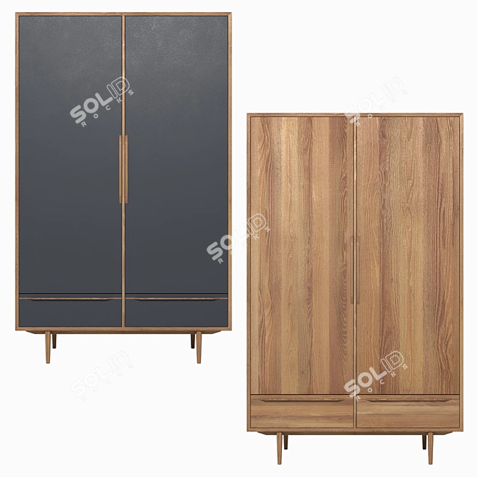 Bruni Blacki Wardrobe: Sleek and Practical 3D model image 1