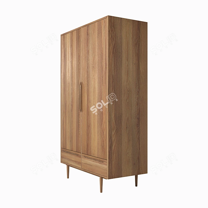 Bruni Blacki Wardrobe: Sleek and Practical 3D model image 2